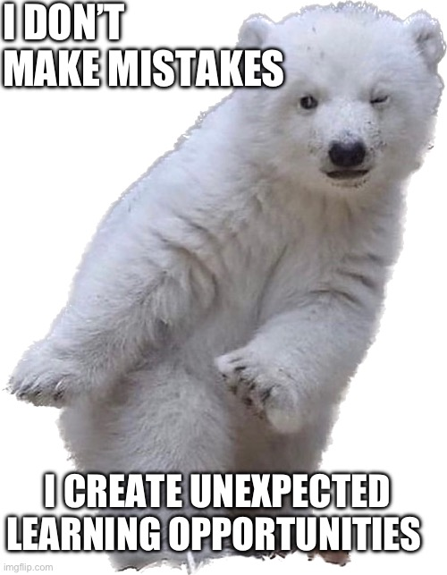 I don't make mistakes — I create unexpected learning opportunities